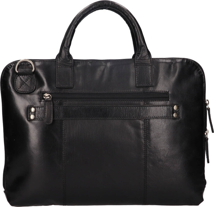 Greenwood Bern bőr laptop táska - fekete