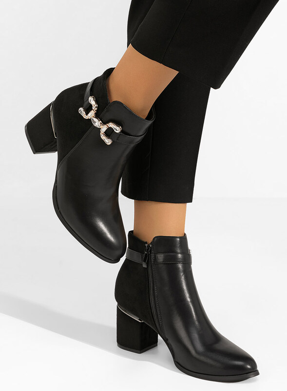 Zapatos Safia fekete elegáns női bokacsizma