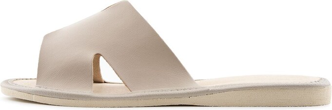 Vlnka Nyitott női nyári bőr papucs, bézs felnőtt cipő