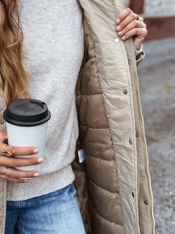 BASIC ISLA bézs hosszú parka TY3211