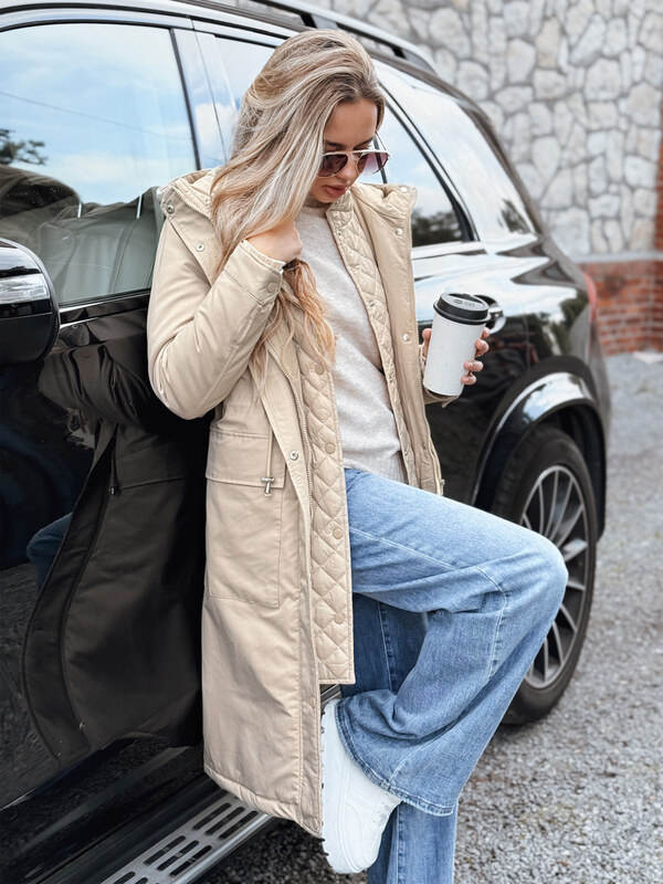 BASIC ISLA bézs hosszú parka TY3211