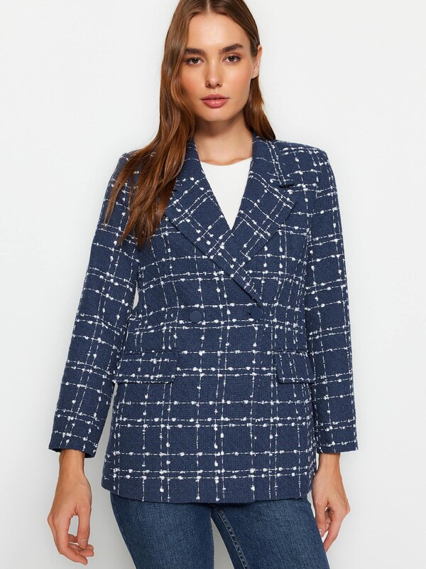 Trendyol Blézer indigó / fehér