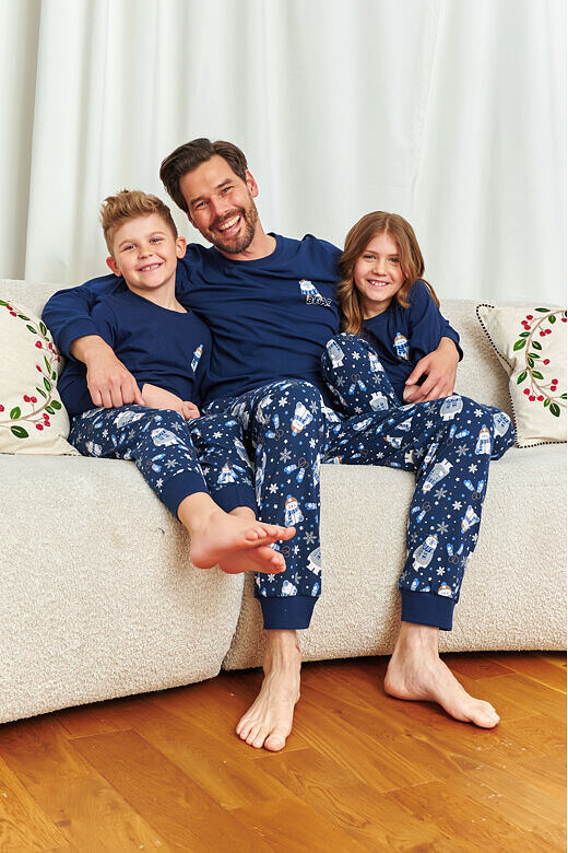 DN Nightwear Papa Bear férfi pizsama, sötétkék