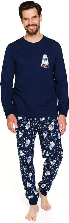 DN Nightwear Papa Bear férfi pizsama, sötétkék