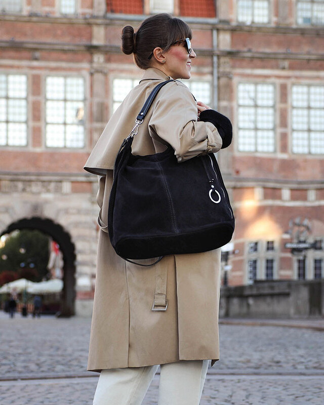 BASIC MAZZINI - Fekete női bőr kézitáska (s92aa)