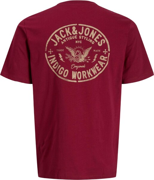 JACK & JONES Póló 'JORRETRO' tengerészkék / piros / fehér