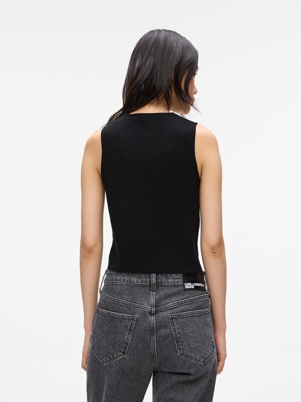 KARL LAGERFELD JEANS Kötött mellény fekete / fehér