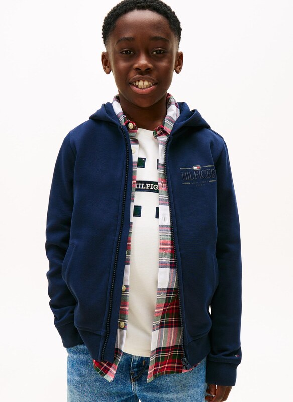 TOMMY HILFIGER Tréning dzseki 'Icons' tengerészkék / sötétzöld / piros / fehér