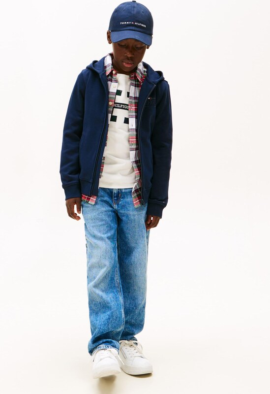 TOMMY HILFIGER Tréning dzseki 'Icons' tengerészkék / sötétzöld / piros / fehér