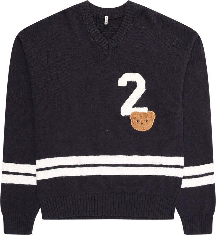 ONLY GIRLS Pulóver 'KOGJANNY' bézs / éjkék / fehér