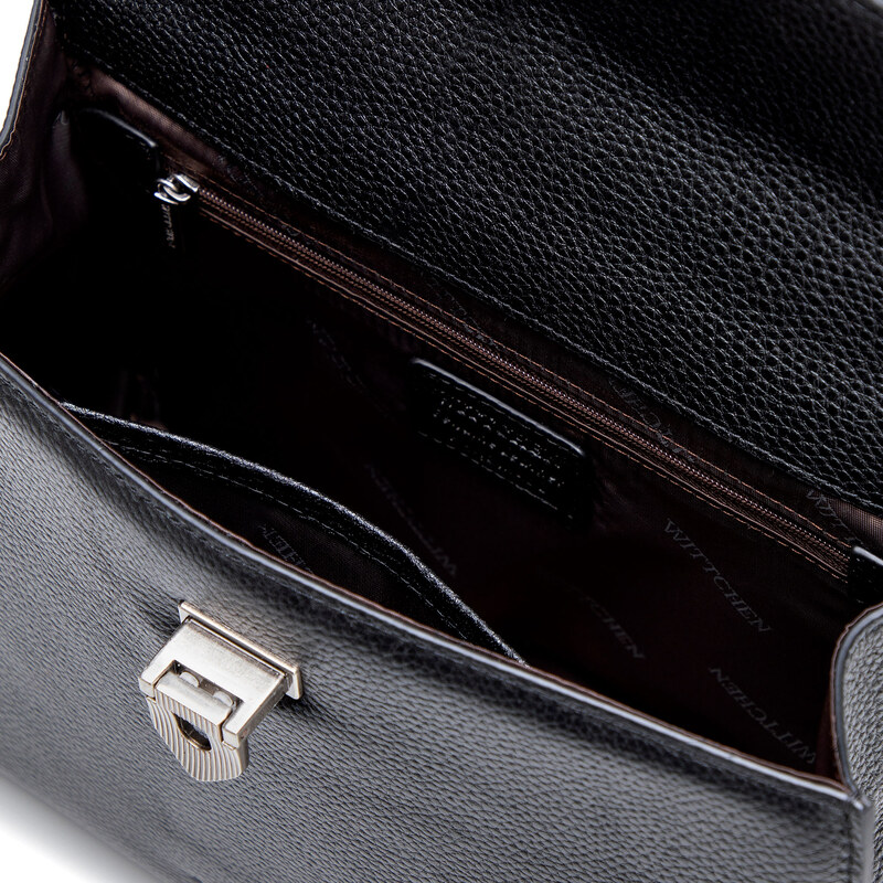 Wittchen Bőr női táska díszes csattal fekete