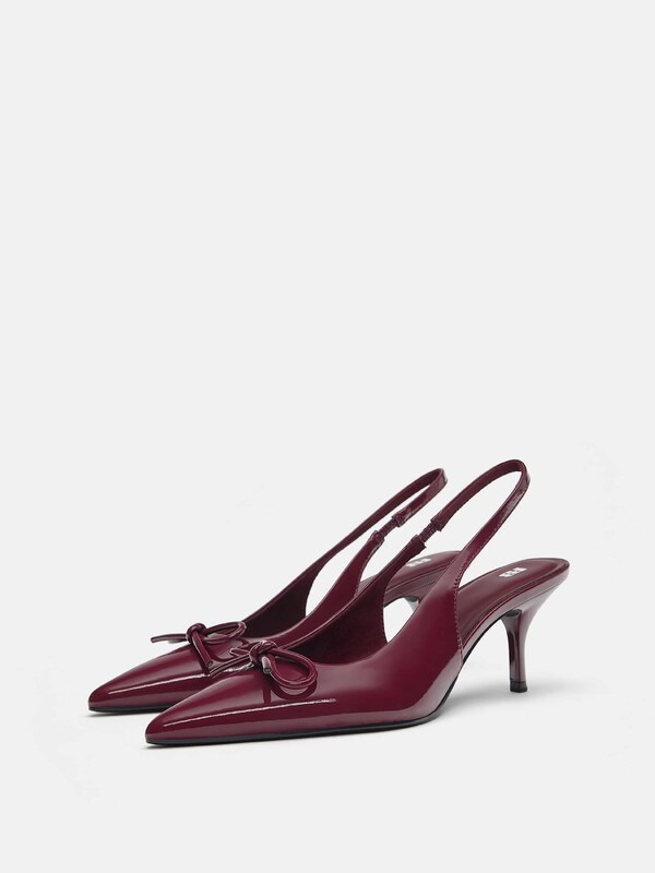 Pull&Bear Sling körömcipők gesztenyebarna