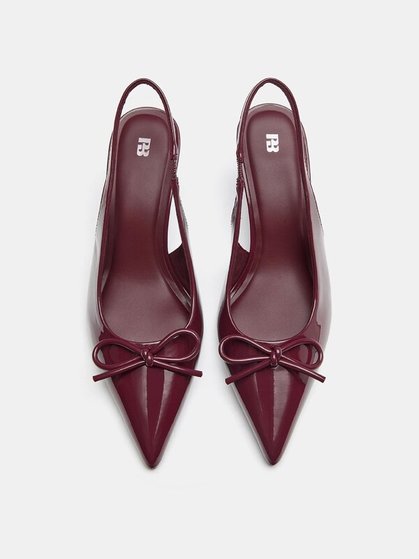 Pull&Bear Sling körömcipők gesztenyebarna