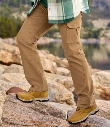 Kordbársony cargo nadrág Atlas For Men Bézs