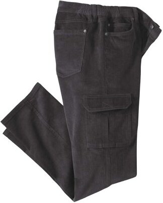 Antracitszürke kordbársony cargo nadrág Atlas For Men Szürke