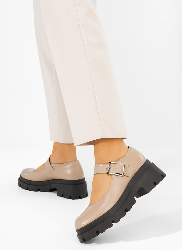 Zapatos Masovia bézs telitalpú platform cipő