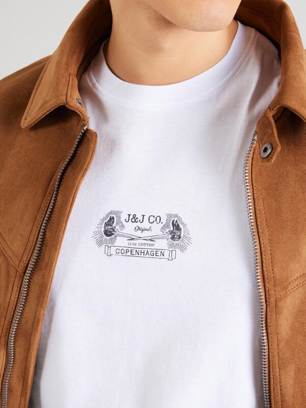 JACK & JONES Póló 'JORRETRO' tengerészkék / piros / fehér