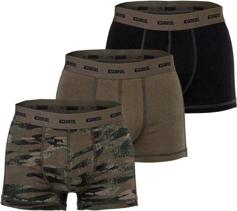 DIESEL Boxeralsók 'Damien' khaki / olíva / fekete