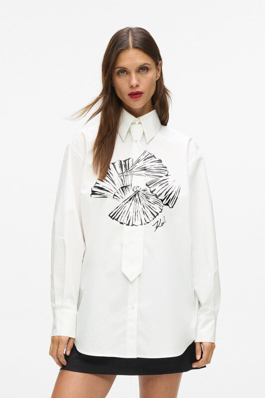 ING KARL LAGERFELD POPLIN TIE SHIRT