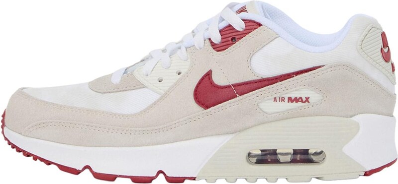 Nike Sportswear Sportcipő 'Air Max 90' greige / piros / fehér