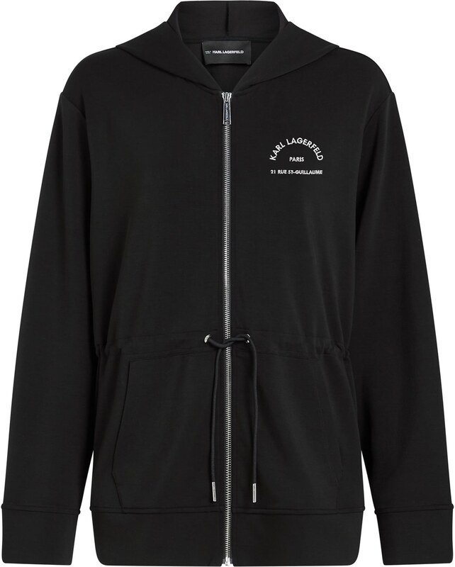 Karl Lagerfeld Tréning dzseki 'Rue St-Guillaume' fekete / fehér