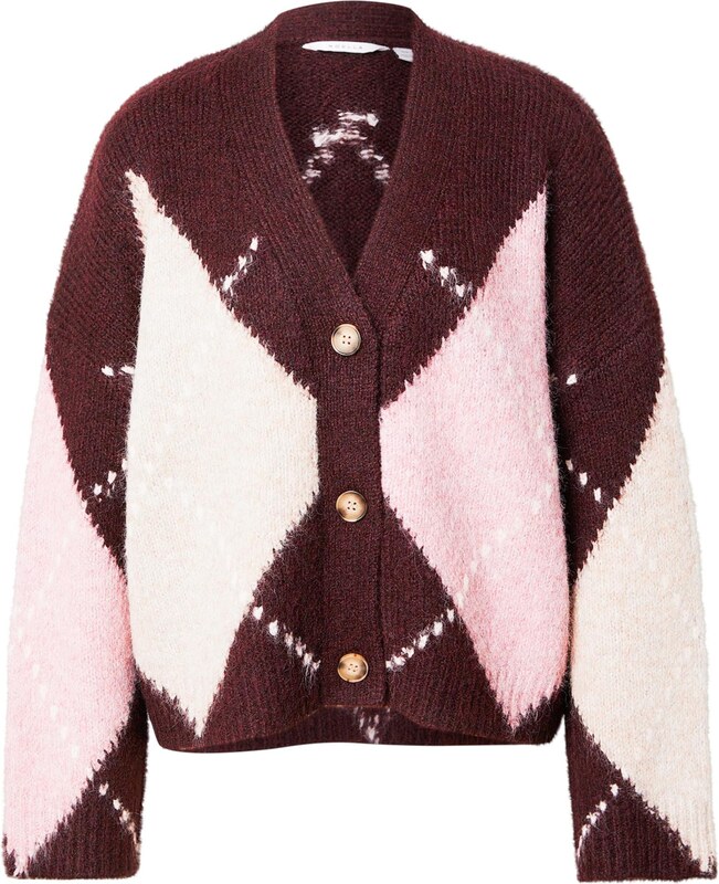 Noella Kardigán 'Laiana' rózsaszín / borvörös / fehér