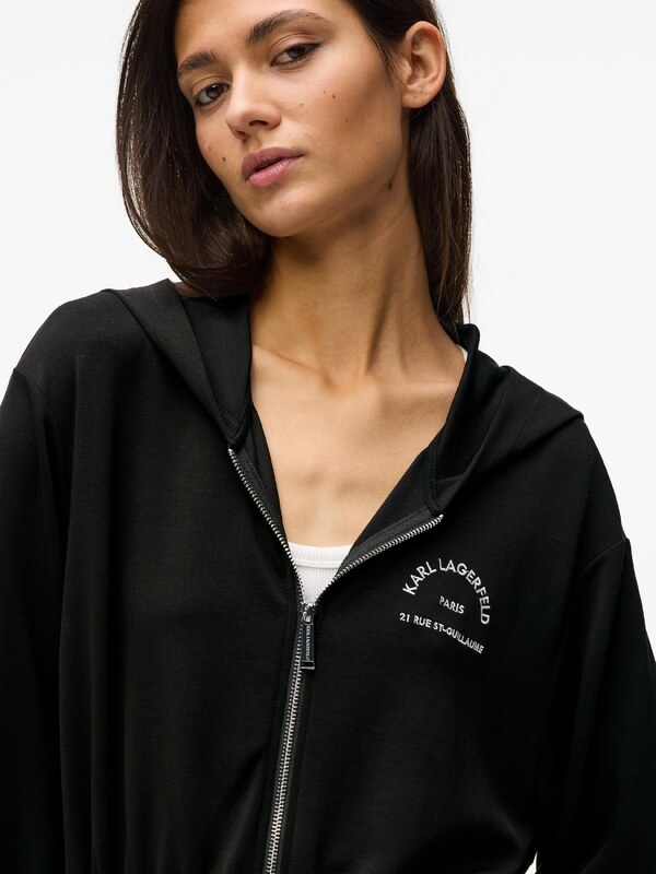 Karl Lagerfeld Tréning dzseki 'Rue St-Guillaume' fekete / fehér