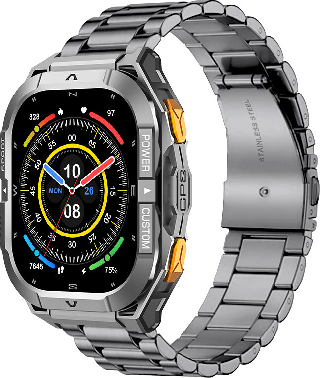 Madvell Frontier 3 GPS-szel űrszürke okosóra fém szíjjal + szilikon szíjjal