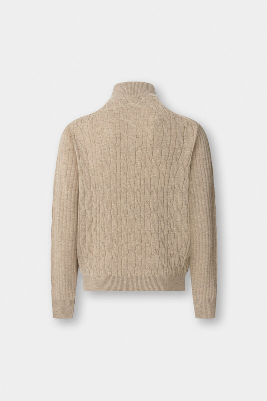 PULÓVER HACKETT LONDON LAMBSWOOL CABLE HZIP