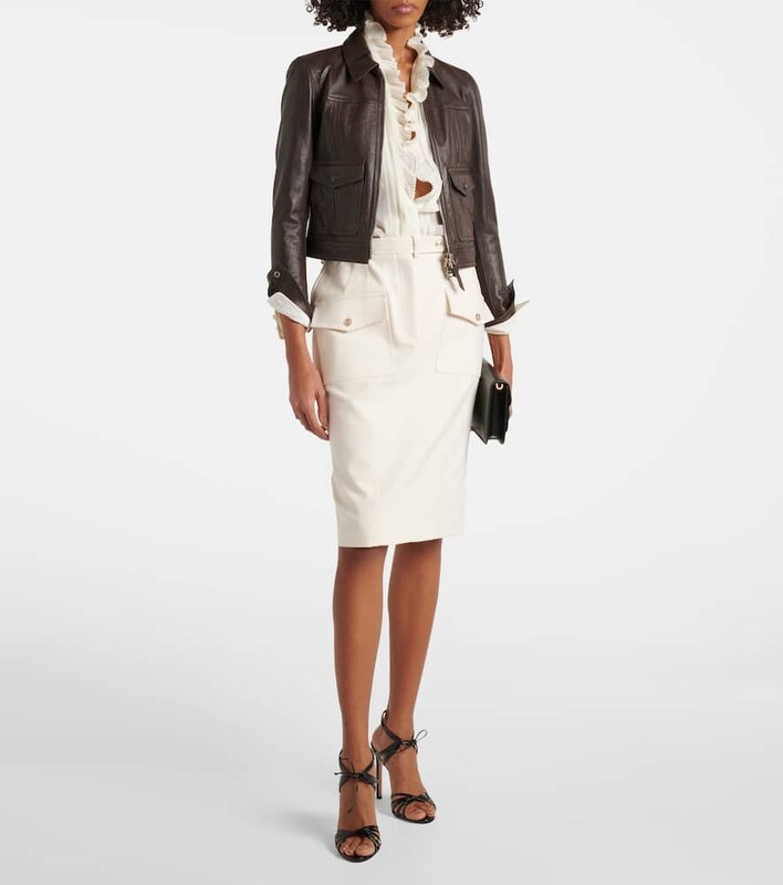 Tom Ford Cotton-blend midi skirt