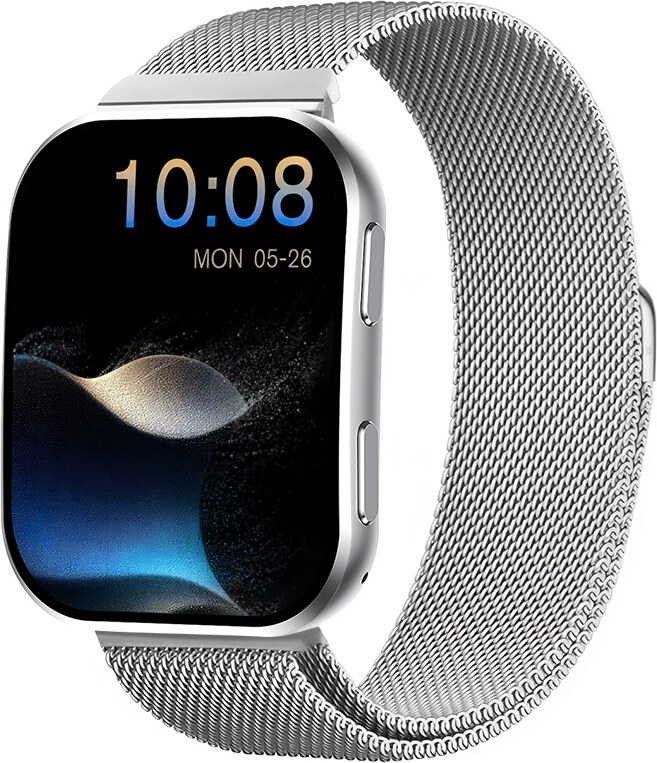 Madvell Venezia ezüst okosóra fém szíjjal + szilikon szíjjal