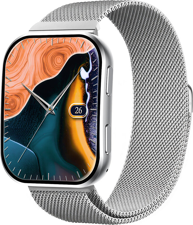 Madvell Venezia ezüst okosóra fém szíjjal + szilikon szíjjal