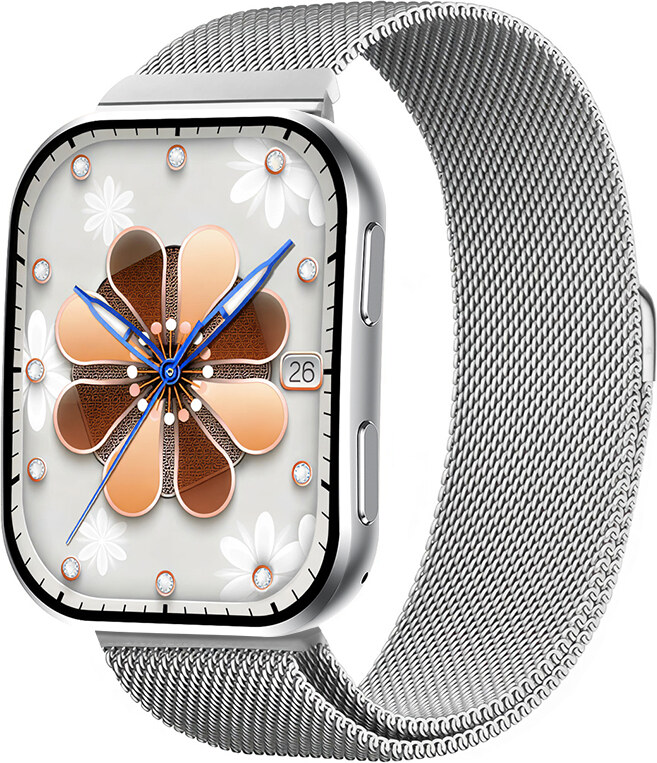 Madvell Venezia ezüst okosóra fém szíjjal + szilikon szíjjal