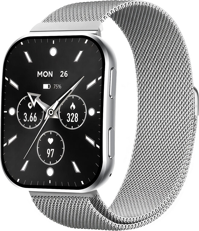 Madvell Venezia ezüst okosóra fém szíjjal + szilikon szíjjal