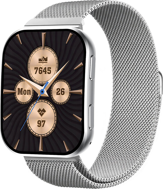 Madvell Venezia ezüst okosóra fém szíjjal + szilikon szíjjal