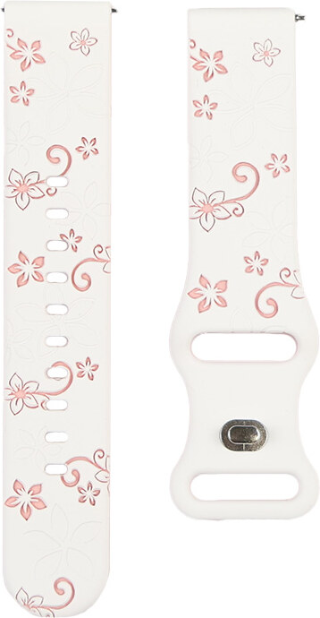 Madvell Szilikon szíj Virágok fehér és rózsaszín színben 22mm