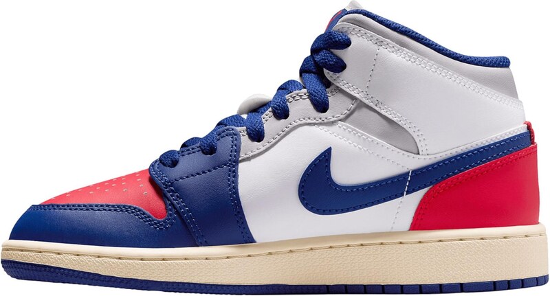 Jordan Sportcipő 'Air Jordan 1' kék / világosszürke / piros / fehér