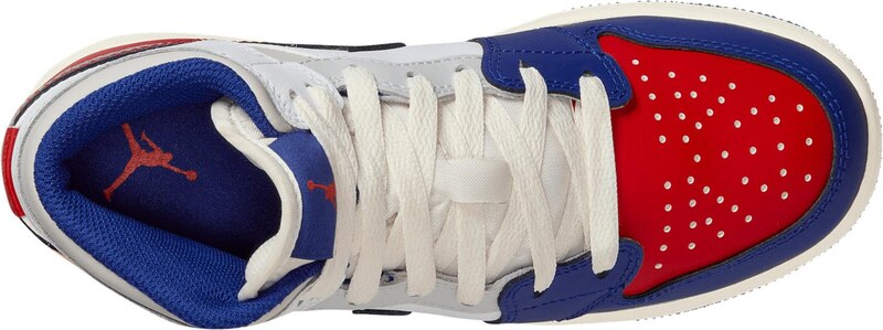 Jordan Sportcipő 'Air Jordan 1' kék / világosszürke / piros / fehér