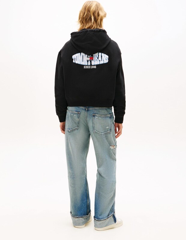 Tommy Jeans Tréning póló piros / fekete / fehér