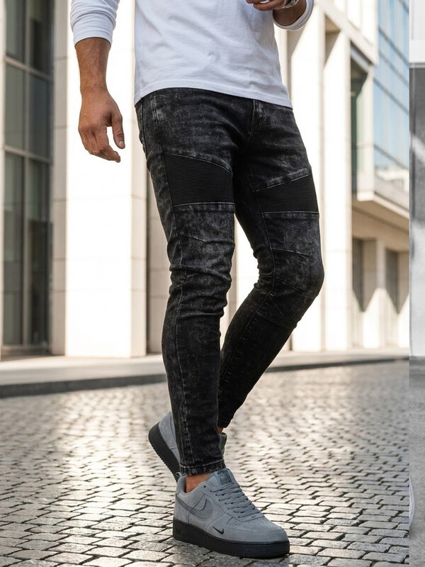 BASIC Fekete férfi farmernadrág UX3939