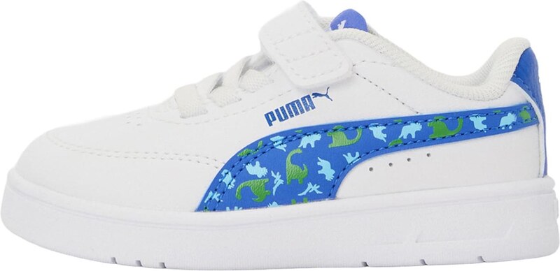 PUMA Sportcipő 'Court Classic Clean Dino A' kék / világoskék / zöld / fehér