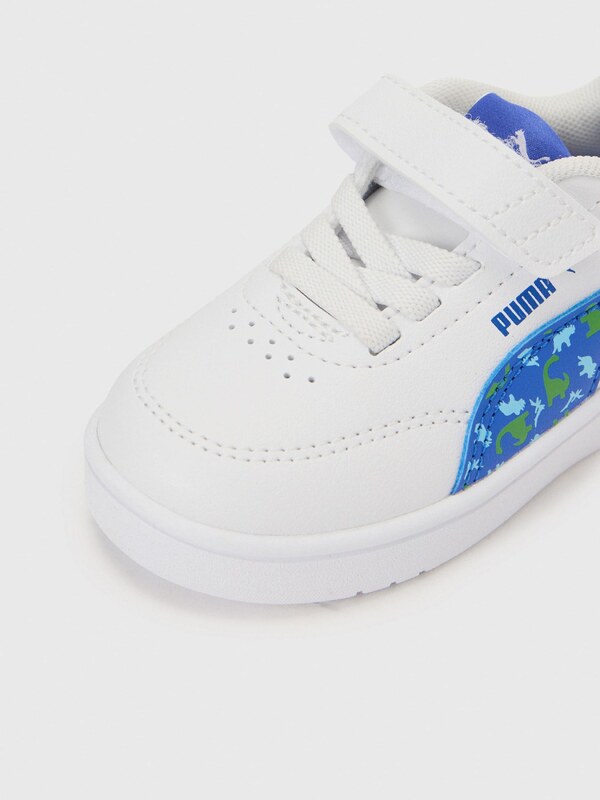 PUMA Sportcipő 'Court Classic Clean Dino A' kék / világoskék / zöld / fehér