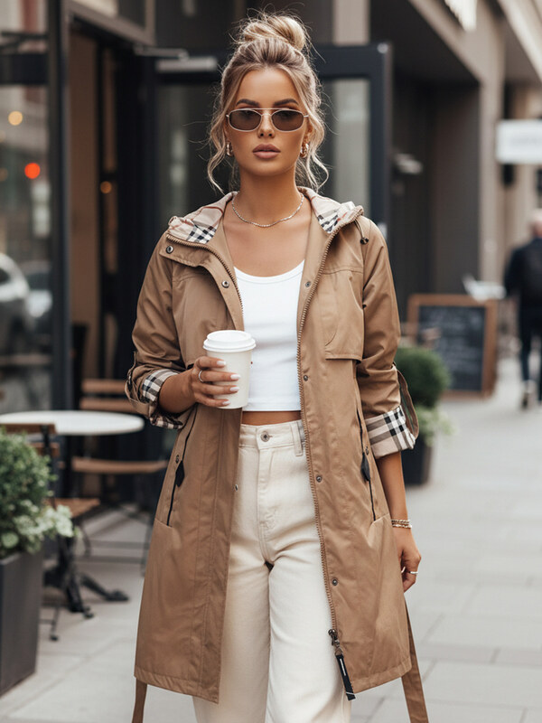 BASIC Sötétbézs parka állítható ujjakkal CIVIT TY4213