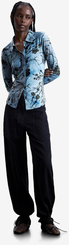 Desigual Blúz kék / sötétzöld / fekete