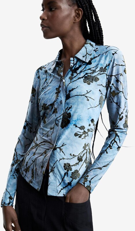 Desigual Blúz kék / sötétzöld / fekete