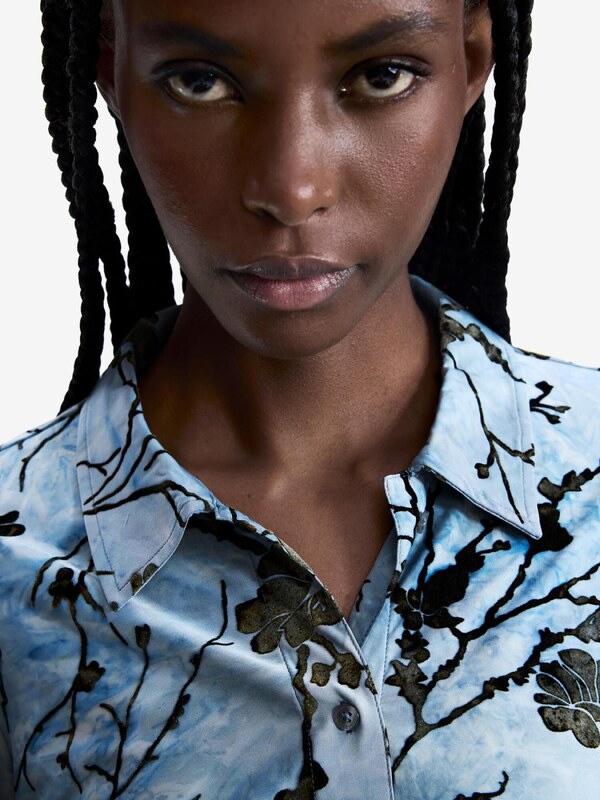 Desigual Blúz kék / sötétzöld / fekete