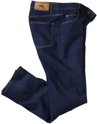 Kényelmes, sötétkék, Regular sztreccsfarmer Atlas For Men Kék