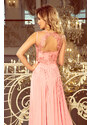 NUMOCO Pasztell rózsaszín ujjatlan hosszú ruha VIVIANA 215-4