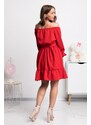 Numoco Piros rövid ruha ejtett vállal