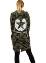 Glara Women's camouflage khaki cardigan